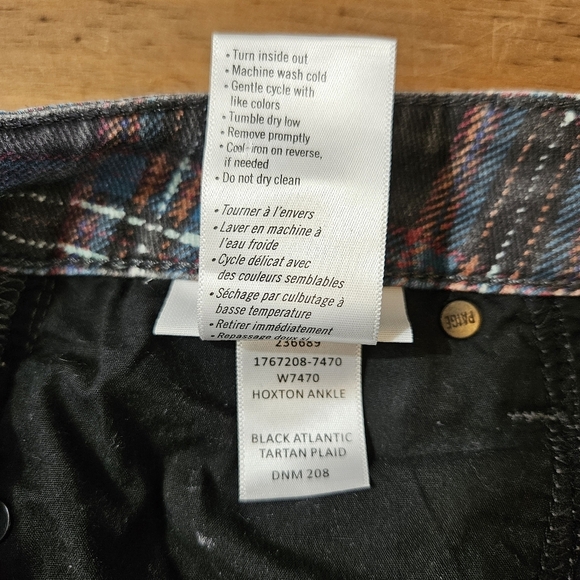 Paige Huxton Ankle Jeans Black Atlantic Tartan Plaid Size 27 - Picture 7 of 12